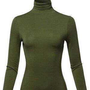 SSOULM Women's Slim Lightweight Long Sleeve Pullover Turtleneck Shirt Top